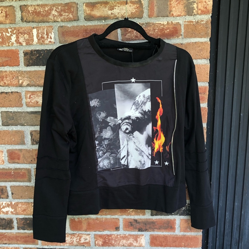 NWT Zara Long Sleeve Graphic Tee